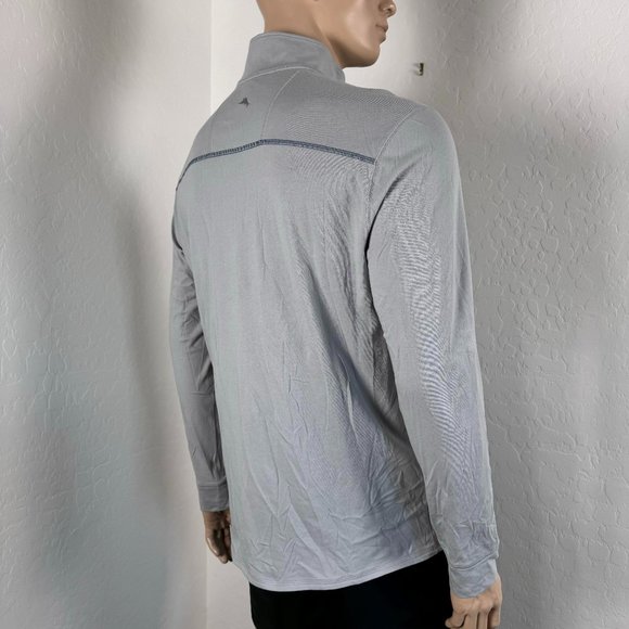 Tommy Bahama Via Del Sands Half-Zip Sweatshirt Size M in Light Grey - Picture 5 of 11